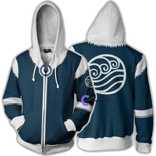 2020 New Avatar: The Last Airbender Hoodie 3D Printed Zip Up Polyester Hip Hop Men Hooded Hoodie for Spring Autumn