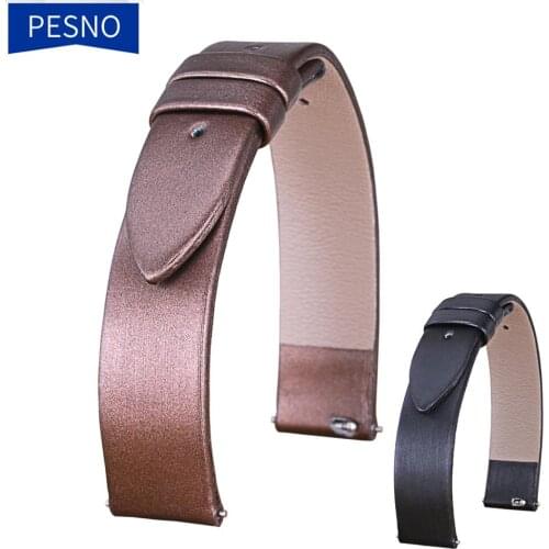 PESNO Suitable for PIAGET ALTIPLANO Women Ultra-thin Spun Silk Watch Band Genuine Leather Replacement Watch Straps 12mm 14mm