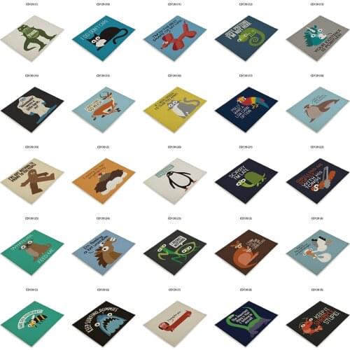 Cartoon Letter Printing Coasters Individual Placemats Podkladki Na Stol Table Mats Animal Pattern Restaurant Accessories Cotton
