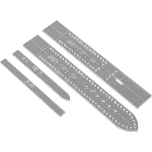 4pcs/set Transparent Acrylic Watch Strap Band Stencil Template Mold DIY Leather Craft Tool Home Supplies For Men E56C