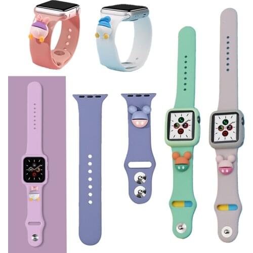 Disney Mickey Daisy Sport Band for Apple Watch 6/SE/5/4/3/2/1 Strap for IWatch Silicone Band Breathable Replacement38/42/40/44mm
