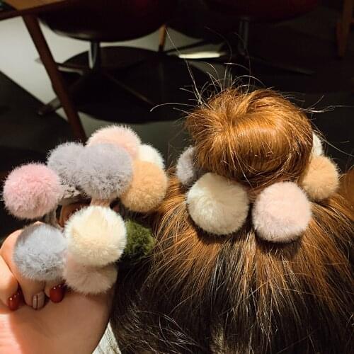 Fashion ball elastic ring hair bands cute simple for women girl kid tiara accessories for hair rope scrunchie headdress headwear