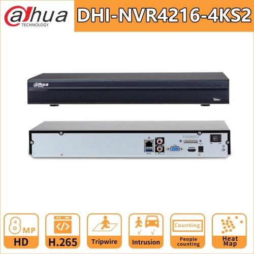 Dahua NVR 16CH DHI-NVR4216-4KS2 Network Video Recorder without POE 8/16/32 Channel 1U 4K&H.265 Lite