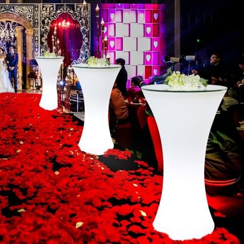 Led luminous high-footed table bar table and chair creative personality luminous furniture led bar furniture round table bar