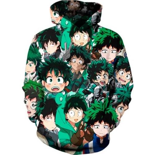 3D Cartoons Hoodie sweatshirt 2020 Men women Bakugo Katsuki Todoroki Shoto Sweatshirt Anime My Hero Academia Harajuku Streetwear