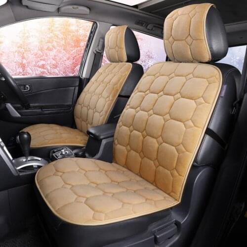 Universal Warm Plush Car Seat Cover Winter Faux Auto Front Rear Seat Cushion Backrest Seat Protector Pad Interior Accessories