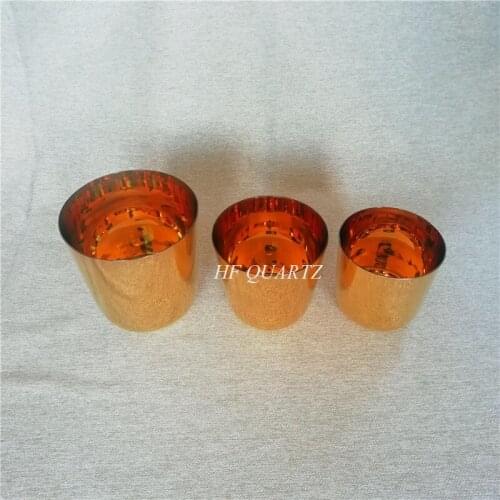 HF Clear Quartz Crystal Customizable Singing Bowl with Golden Light For Yoga Note C/D/E/F/G/A/B/C# 3th Octave 7"-8"