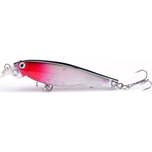 YUZI 1PCS 8cm/7.5g Hard Baits Lifelike Minnow Fishing Lures Artificial Make Plastic Wobblers Fishing Tackle Pesca