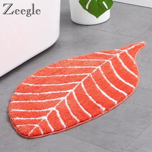 Zeegle Leaves Doormat Creative Mat for Entrance Door Anti-slip Bath Floor Rug Water Absorption Toilet Mat Bedroom Kids Room Rug
