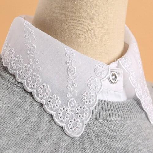Women Sweater Decorative lace fake collar beautiful retro autumn winter shirt European root yarn embroidery lace fake beautiful