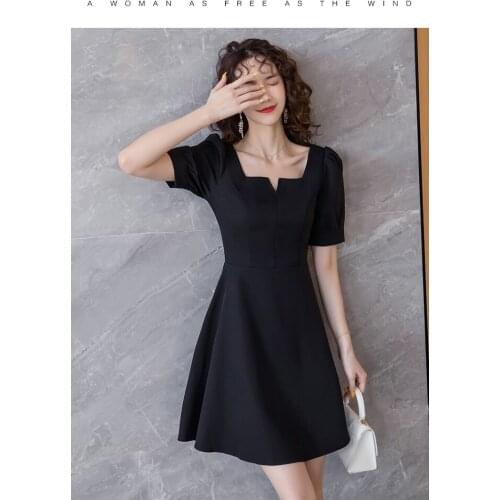 Women Summer Vintage Party Dress Y2K Lady France Style Temperament V-neckSimple and generous mini Dress womens formal dresses