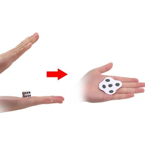 1Pc Beate a Dice Magic Tricks Close-up Magia Flattened Dice Magie Illusion Gimmick Props Accessories Toys for adult /children