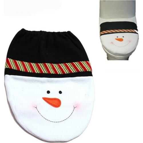 1Pc Christmas Decorations for Bathroom Toilet Lid Cover Christmas Ornaments Snowman Santa Claus Xmas New Year Decor navidad