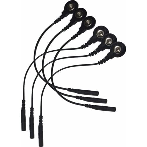10Pair Black Electrode Lead Wires/DC Head 2.0mm Cables Snap Cables Connect Physiotherapy or TENS/EMS Machine Therapy