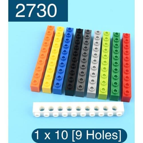 10 Pieces of 2730 Technology brick with holes 1 x10 [9 hole] accessories toys