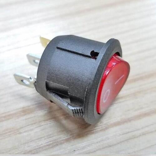 10pcs Round rocker switch LED rocker switch lamp switch 3 pins AC 110~265V/6A with LED light