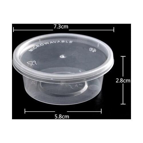 100pcs/lot-7.3*6*2.8cm 60ml 2oz Food grade PP seasoning cup Disposable tasting cup Salad sauce Take-out Storage box