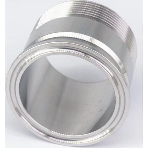 2" BSPT Male x Ferrule O/D 64mm Tri Clamp 2" 304 Stainless Steel Sanitary Pipe Fitting Connector Homebrew