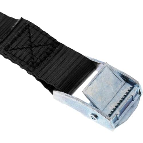 2x Nylon Cam Tie Down Strap Cargo Luggage Belt Metal Buckle 25mmX2.5m Black