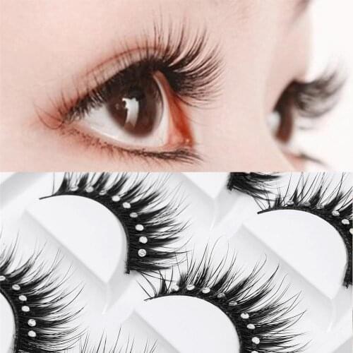 3D Mink Eyelashes Natural Thick Long False Eyelashes Shiny Rhinestone Fiber False Eyelashes Thick Long Natural Lashes Extensions