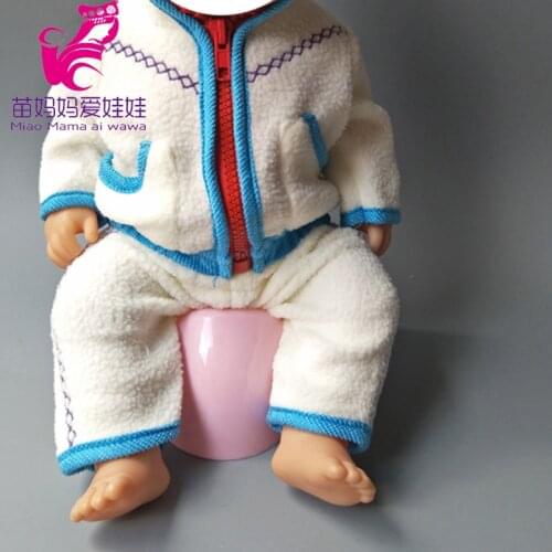 43cm baby doll Blue winter coat clothes pants for 18 inch dolls outwear baby girl Christmas gift