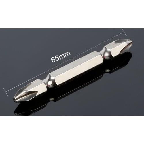 5pc 65mm Long Ph2 Screw Driver Hex Bits Double Ended Screwdriver Bits 2 Magnetic Impact Power Drill Bit 1/4" Hex Shank
