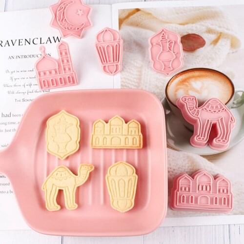 6Pcs/set Eid Mubarak Camel Moon Star Biscuit Mold Cookie Cutters Ramadan Kareem Decoration Muslim Islamic Cake Baking Tools