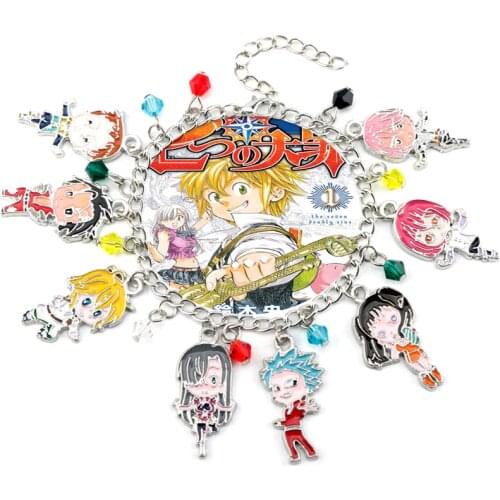 Anime Bracelets for Women Jewelry The Seven Deadly Sins Bangle Bracelets Cartoon Character Charms Hand Chain 2021 New Arrivals