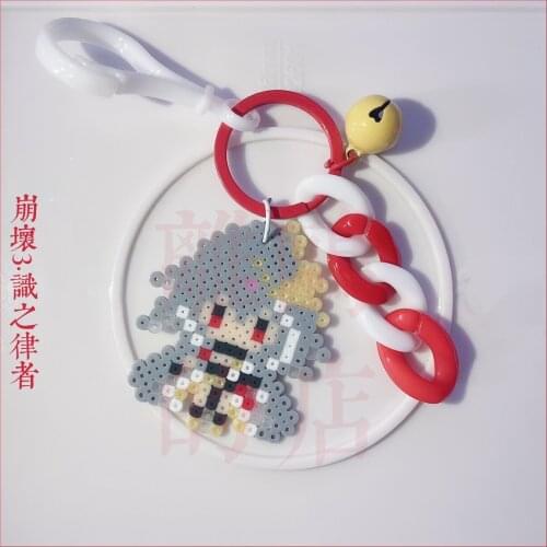 Anime Honkai Impact 3 Fu Hua Pixel Style Keychain Collection Cartoon Small Pendant School Bag Itabag Keyring Xmas Gifts