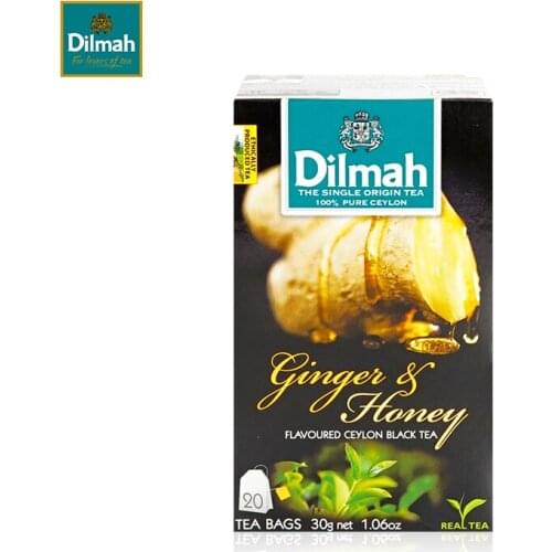 Free shipping Dilmah Dilma honey ginger black tea bag 20 bags of Ceylon black tea bag Sri Lankan ginger tea