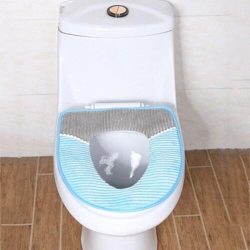 Colorful Warm Toilet Seat Cover Mat Thick Washable Velvet Cushion Toilet Cover Closestool Mat Seat Case Home Decor