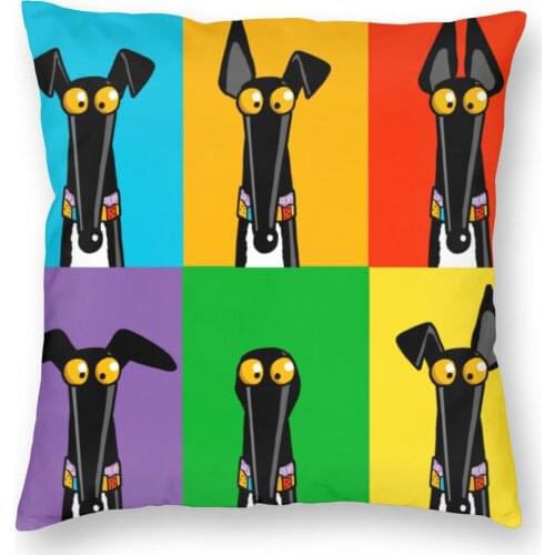 Greyhound Semaphore Pillow Case Decoration Dog Animal Cushion Cover Throw Pillow for Sofa Polyester Double-sided Printing Print