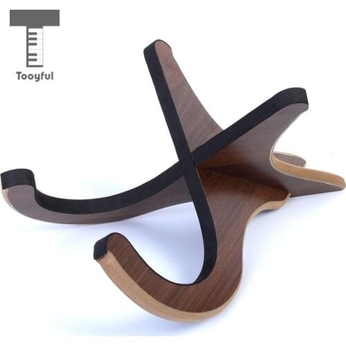 Tooyful Wooden Foldable Stand Holder For Guitar Acoustic Bass Ukulele Violin Mandolin Banjo Brown