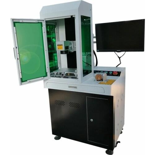 Economical half enclosed Fiber Laser marking machine for gold silver steel laser marking machine rotary axis included