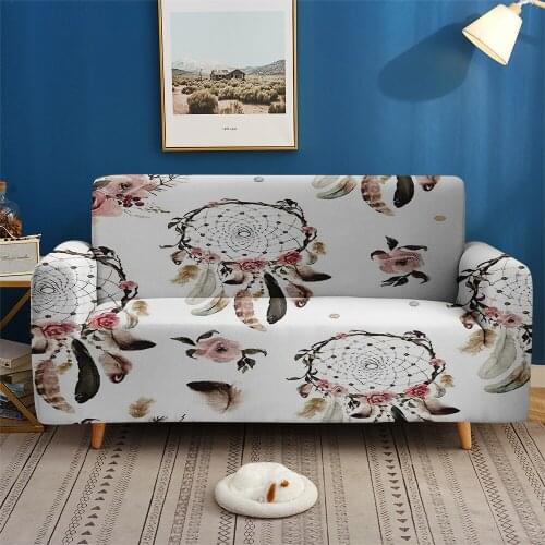 3D Print Dreamcatcher Elastic Couch Cover Sofa For Living Room Bedroom Home Decor Fashion Custom Slipcover 1/2/3/4-seater