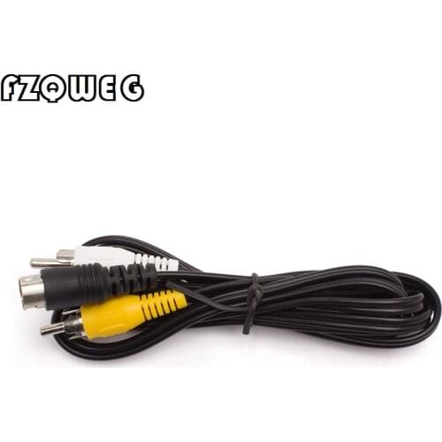 FZQWEG 10 PCS Black AV Cable 3 pin for SEGA Mega Drive 2 RCA Cord for SEGA Genesis 2