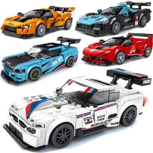 Racing Car City Speed Champions Sports Model Building Blocks DIY Bricks Kids Toy Classic Rally Super Racers Vehicle F1 Technique