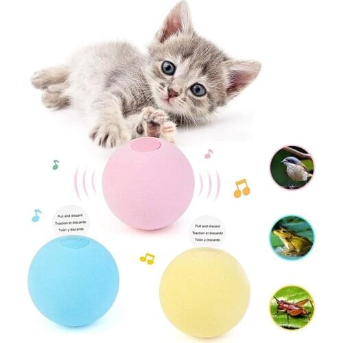 Cat Toys Ball Simulation Sound Interactive Funny Cat Catnip Toys Self Playing Kitten Fun Kicker Hunting Training Exercise Balls