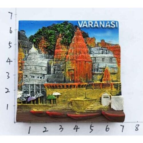 India Varanasi Ganges River Bath VARANASI Travel Tourist Souvenirs Refrigerator Magnetic Stickers Home Decorations