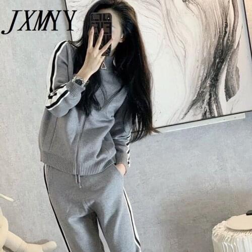 JXMYY 2021 Early Spring New Ladies Western-Style Wide-Leg Pants Fashion CasualSports Comfortable Two-Piece Suit