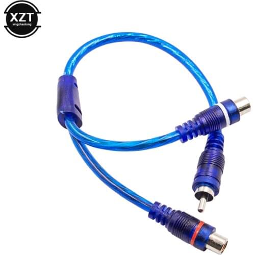 2 RCA Female to 1 RCA Male Splitter Cable Converter Cord Adapter Cable for Car Audio System DVD CD MP3 Player