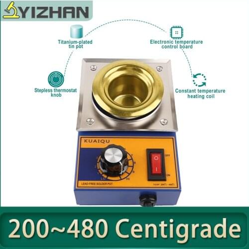 300W 150W Solder Pot Tin Melting Furnace Thermoregulation Soldering Desoldering Bath 100/80/50/36mm 200~480 Centigrade 110V 220V