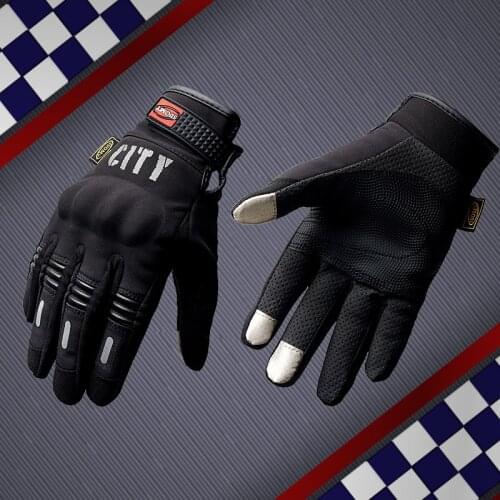 Suomy Summer Breathable Motorcycle Gloves Full Finger Motorbike Equipment ATV Rider Sports Protect Glove Moto Guantes Black