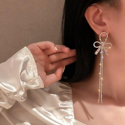 Summer new personality creative bow pendant earrings fashion leisure luxury prom earrings for women holiday gift jewelry