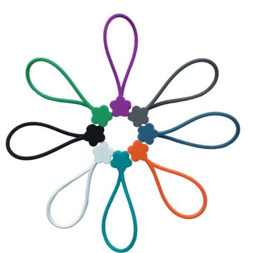 Magnet Silicone Cable Winder Earphone Cord Winder Cable Holder Organizer Clip 1pc