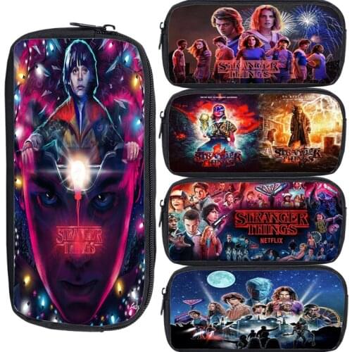Kawaii Stranger Things Pen Bag Large Capacity Pencil Cases Students Pencil Bag School Supplies Kids Stationery Storage Pouch
