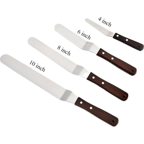 Stainless Steel Cake Spatula Butter Cream Icing Frosting Knife Smoother Kitchen Pastry Cake Decoration Tools 4/6/8/10 Inch