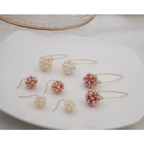 New Arrival Favorite Pearl Earrings Handmade Freshwater Pearls Round Ball Earring Girlfriend Wedding Birthday Party Lady Gift