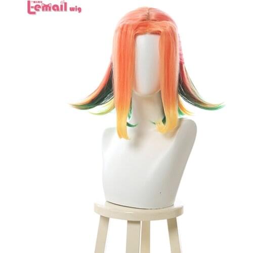 L-email wig LOL Star Guardian Neeko Cosplay Wigs Short Mixed Color Game Cosplay Wig Heat Resistant Synthetic Hair Halloween