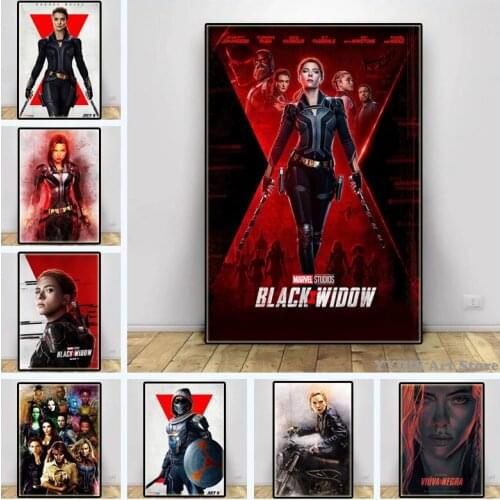 Black Widow Movie Poster Marvel Superhero Canvas Painting And Print Disney Film Wall Art Girl Picture Living room Home Decor